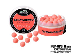 Бойлы POP UPS - Клубника (Strawberry) 8мм
