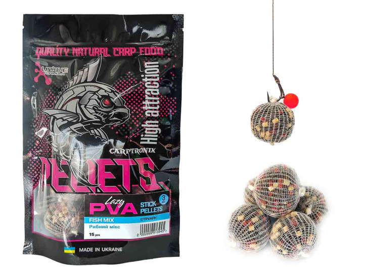 Готовые ПВА стики Lazy PVA Fish MIX (Рыбный микс) 15шт