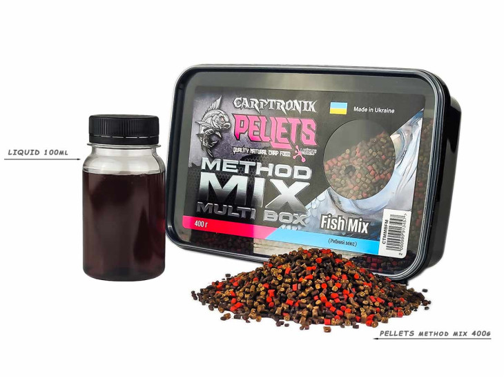 Пеллетс Multi BOX Метод Микс + Ликвид (Рыбный микс)