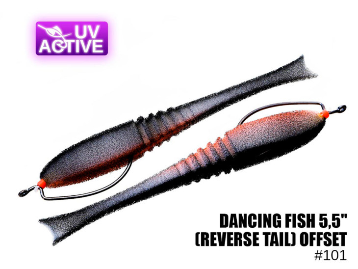 Поролоновая рыбка Dancing Fish 5,5" (Reverse Tail) Офсет #101 (5шт)