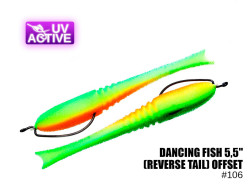 Поролоновая рыбка Dancing Fish 5,5" (Reverse Tail) Офсет #106 (5шт) Поролоновая рыбка Dancing Fish 5,5" (Reverse Tail) Офсет #106 (5шт)