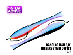 Поролоновая рыбка Dancing Fish 5,5" (Reverse Tail) Офсет #114 (5шт) Поролоновая рыбка Dancing Fish 5,5" (Reverse Tail) Офсет #114 (5шт)