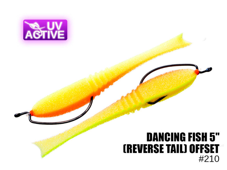Поролонова рибка Dancing Fish 5" (Reverse Tail) Офсет #210 (5шт)