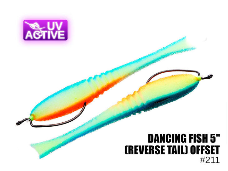Поролонова рибка Dancing Fish 5" (Reverse Tail) Офсет #211 (5шт)