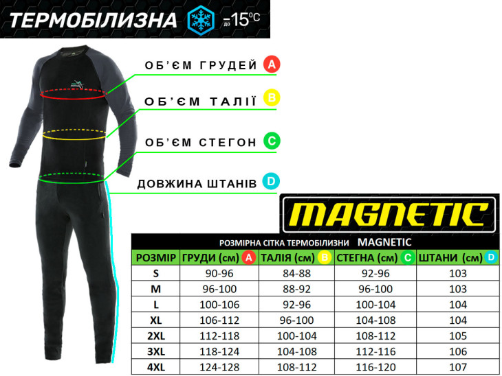 Комплект термобелья MAGNETIC микрофлис до -15°С (XL)